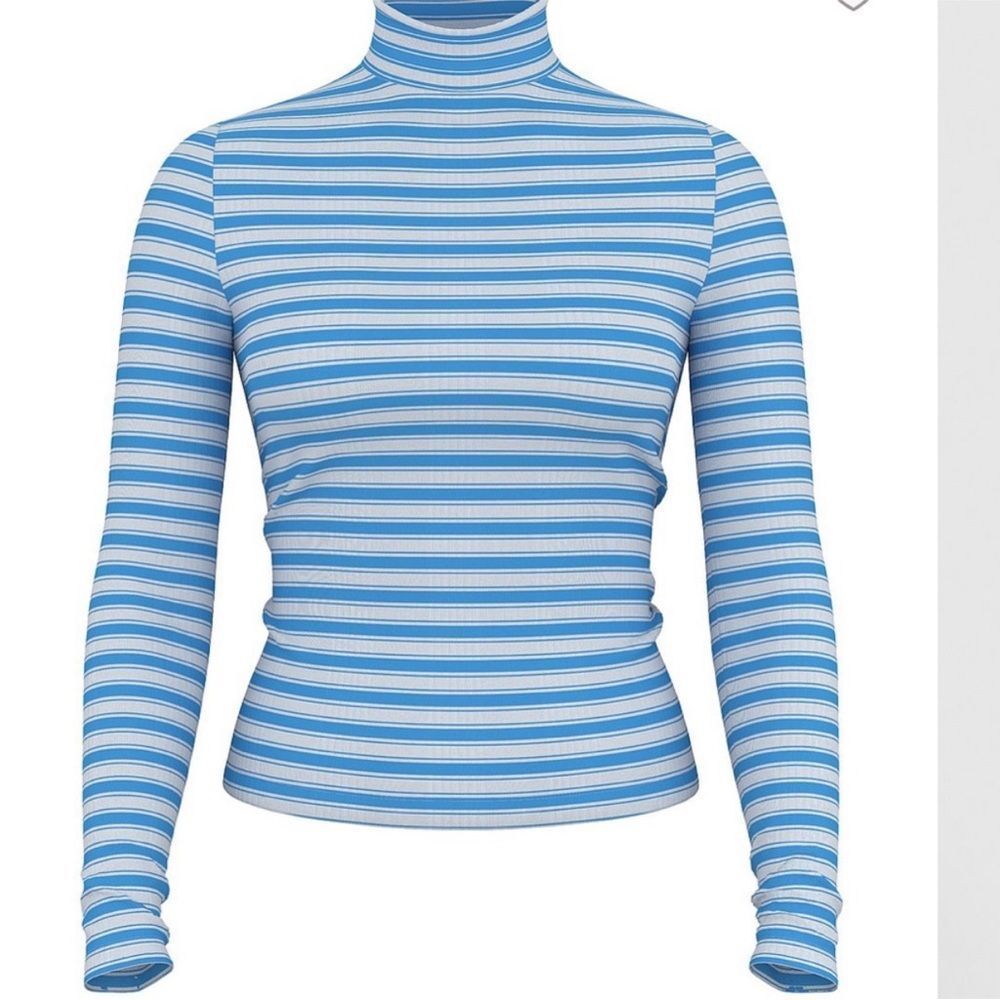 PINK Victoria's Secret Blue and White Striped Long Sleeve Top